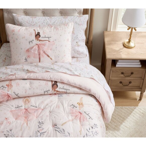 POTTERY BARN Kids Ballerina Toddler Comforter Twin NWT - Picture 1 of 10